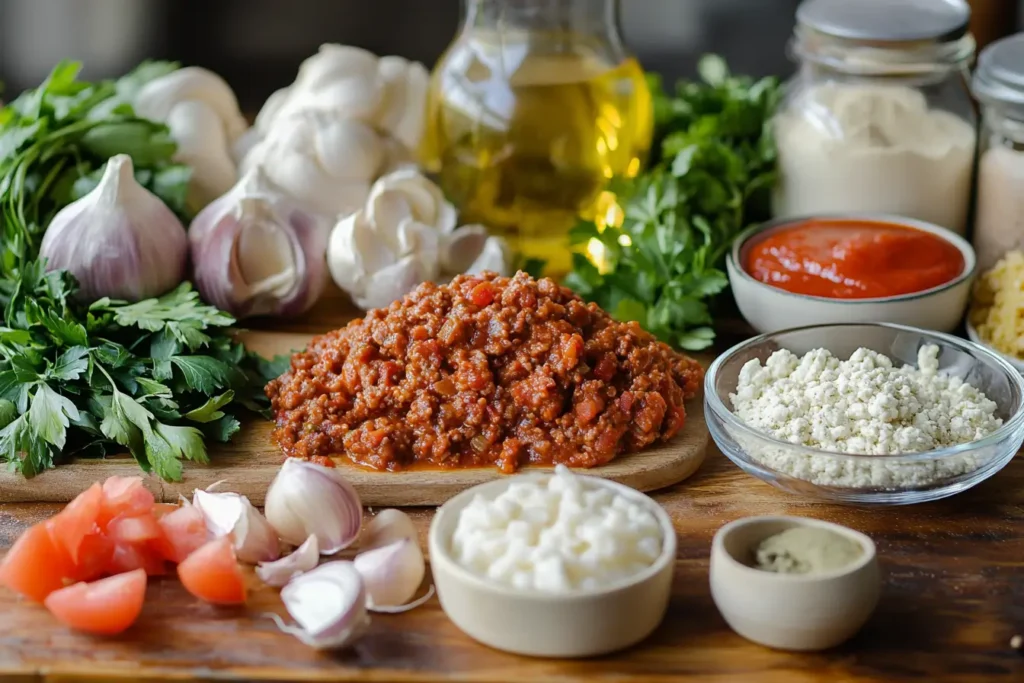 Ingredients for Easy Sloppy Joe Recipe preparation