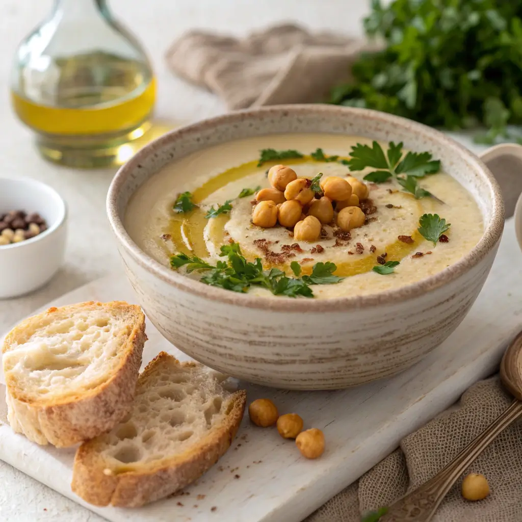 Creamy Garlic Chickpea Soup – Nutritious, Vegan & Comforting 1 creamy garlic chickpea soup